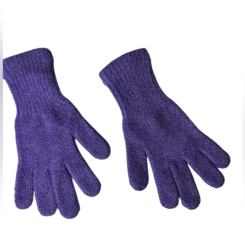 Kenneth Cole Reaction Purple Knit Stretch Textured Gloves